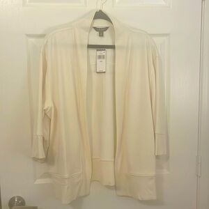 RALPH LAUREN 3/4 SLEEVE SOFT KNIT POCKETED CARDIGAN ❤️ SIZE M WINTER CREAM